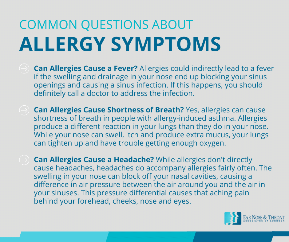 common questions about allergy symptoms graphic